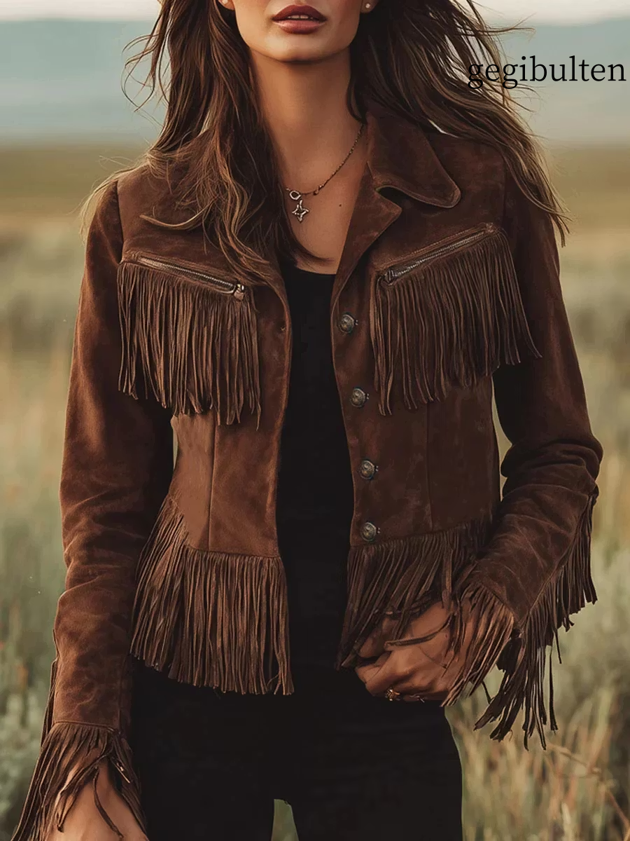 Boho Fringe Leather Jacket