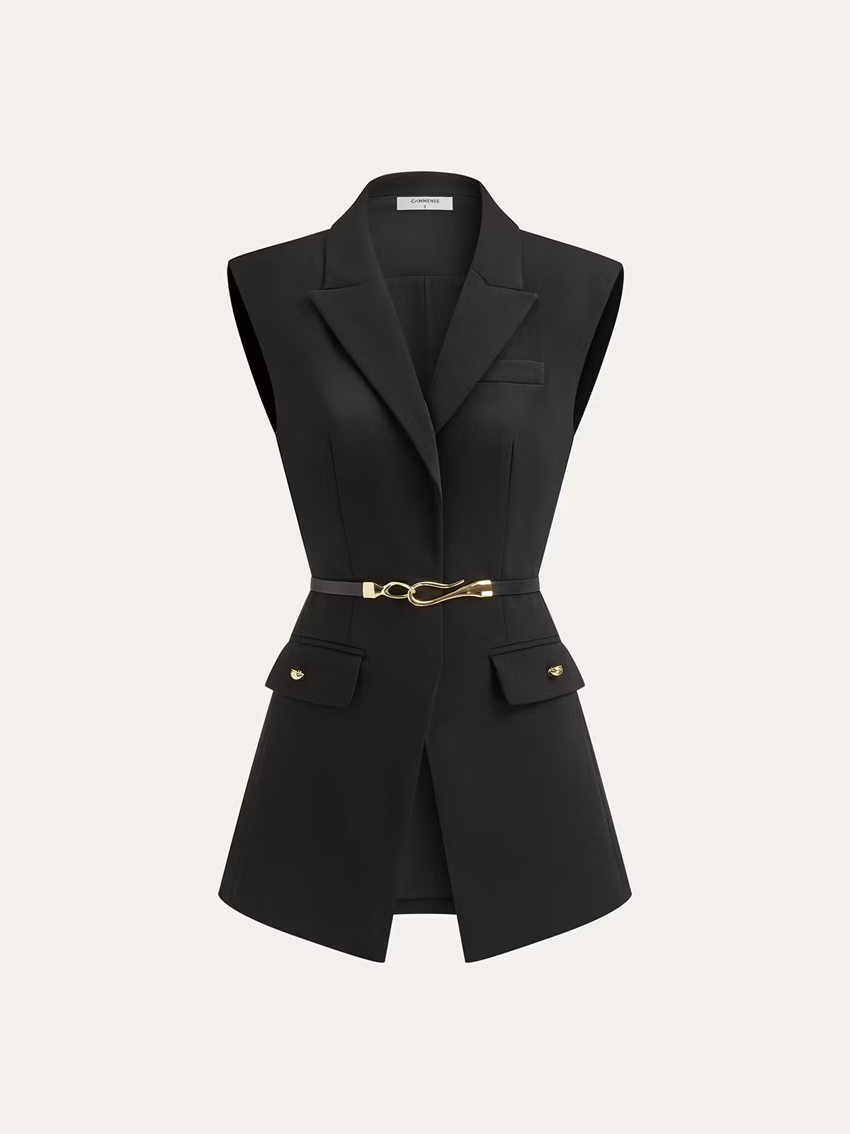 Belted Cap Sleeve Vest